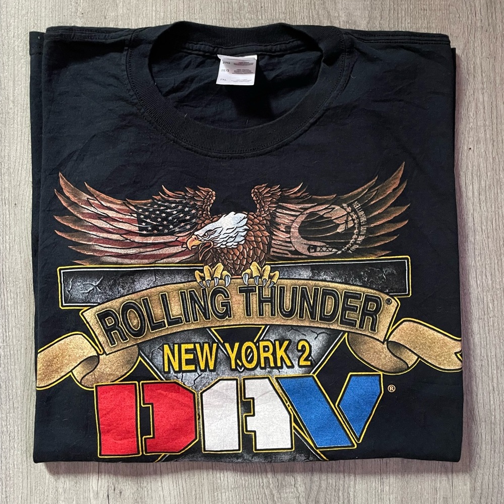 ROLLING THUNDER  MOTORCYCLE GROUP CHAPTER 2 NEW YORK DIV T SHIRT SIZE XXL